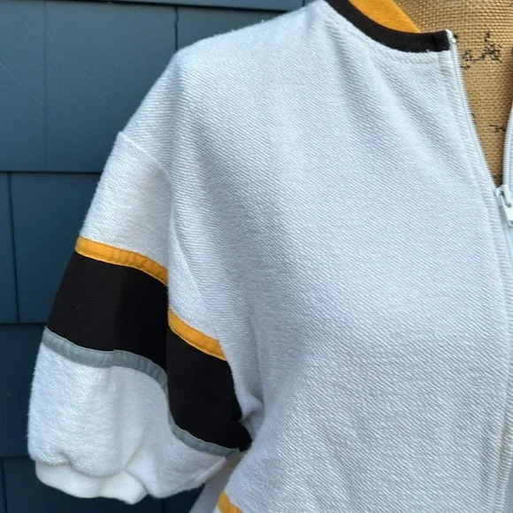 🖤🤍💛Catalina large French Terry jacket shirt sleeve vintage - Picture 2 of 8